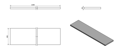 Sapho AVICE deska 210x50cm, dub Rover AV214