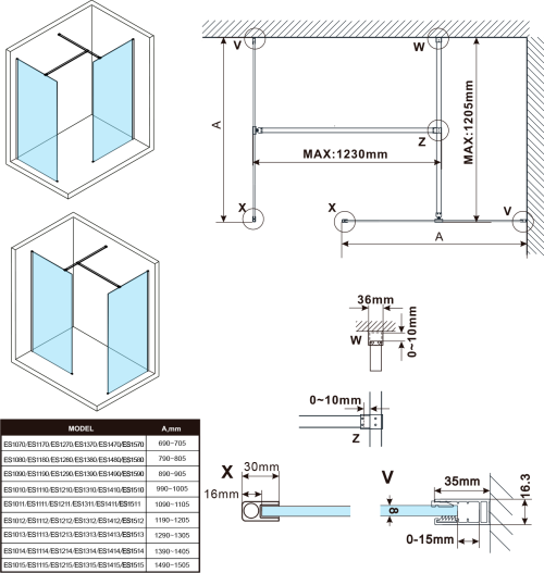 Polysan ESCA kouřové matné sklo 867x2100mm ES1490