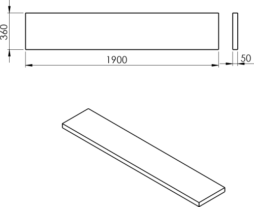 Sapho AVICE deska 190x36cm, old wood AV1968