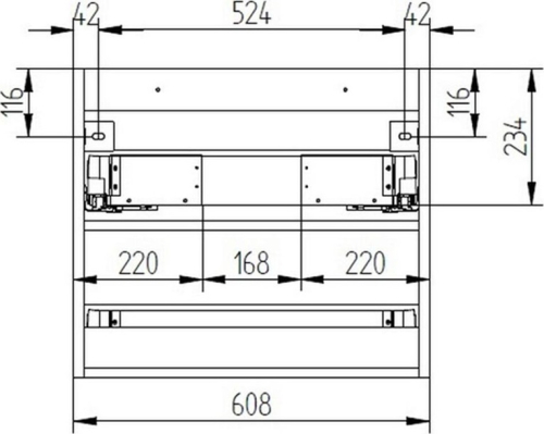 Mereo Aira, koupelnová skříňka s keramickým umyvadlem 61 cm, antracit CN750