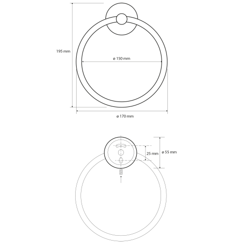 Sapho X-ROUND WHITE držák ručníků kruh, bílá XR411W