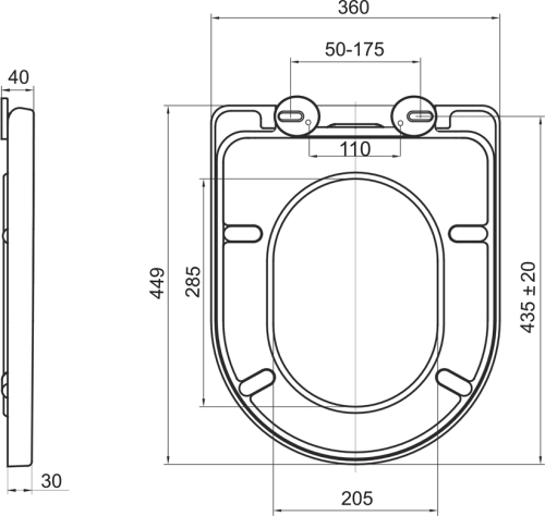 Mereo WC kombi, vario odpad, kapotované, Smart Flush RIMLESS, keramické, vč. sedátka VSD91T2