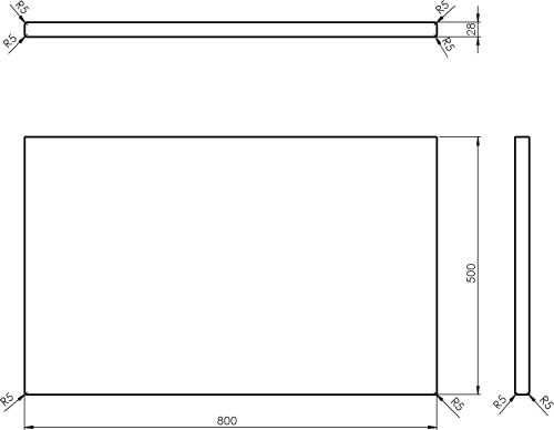 Sapho WOODY deska 800x28x500mm, masiv přírodní dub WD080-70