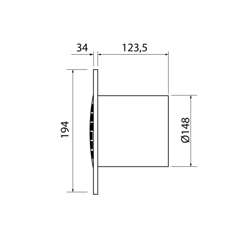 Cata B-15 PLUS T koupelnový ventilátor s časovačem, 25W, potrubí 150mm, bílá 00983100