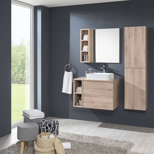 Mereo Aira, koupelnová skříňka 170 cm vysoká, levé otevírání, Multidecor, Dub Bardolino CN794LNDBAR