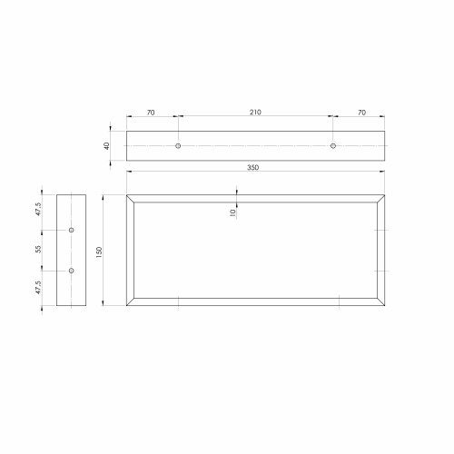 Sapho Podpěrná konzole 350x150x40mm, lakovaná ocel, bílá mat, 1 ks 30378