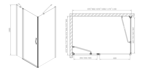 Gelco ONE boční stěna 700 mm, čiré sklo GO3570