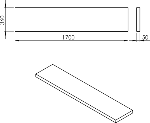 Sapho AVICE deska 170x36cm, dub starobílý AV1765