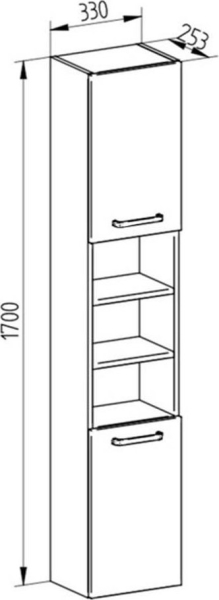 Mereo Leny, koupelnová skříňka vysoká 170 cm, bílá, levá, nové madlo CN814N