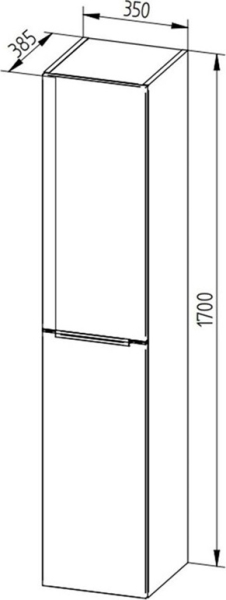 Mereo Mailo, koupelnová skříňka vysoká 170 cm, chrom madlo, Multidecor, Šedý kámen CN594LPSEKA