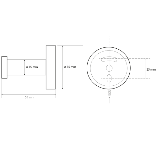 Sapho X-ROUND E háček rovný, chrom XR203