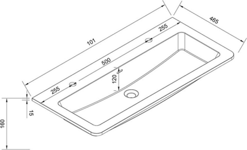 Mereo Siena, koupelnová skříňka s umyvadlem z litého mramoru 101 cm, bílá lesk CN412M2