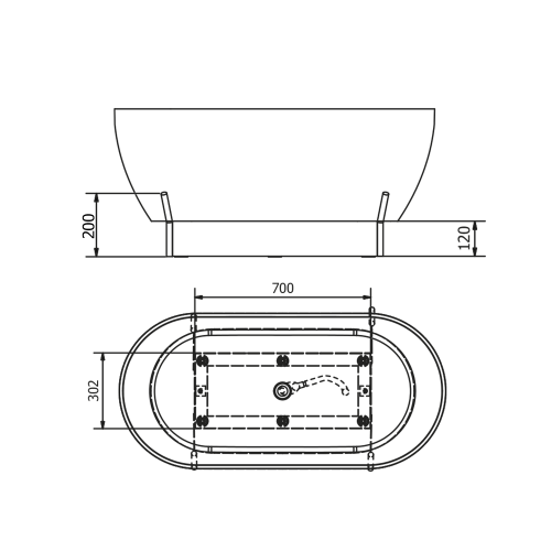 Polysan REDUTA konstrukce pro vanu 150x75cm, bílá mat 72830W