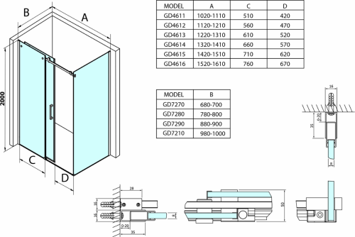 Gelco Dragon obdélníkový sprchový kout 1600x800mm L/P varianta GD4616GD7280