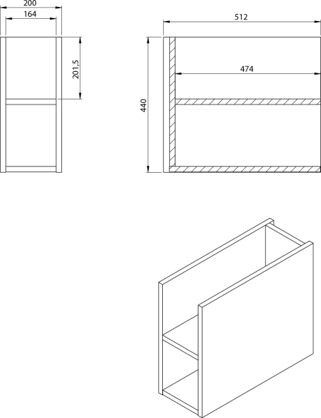 Sapho LOREA skříňka s umyvadlem 101x46x51, 5cm (80+20cm), levá, bílá mat LE080-3131-L-01